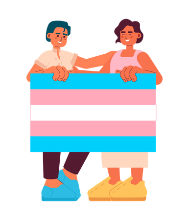 Transgender people support each other  Illustration