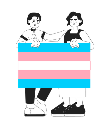 Pessoas trans se apoiam  Ilustração