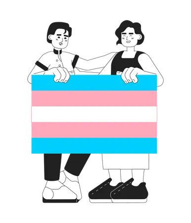 Pessoas trans se apoiam  Ilustração