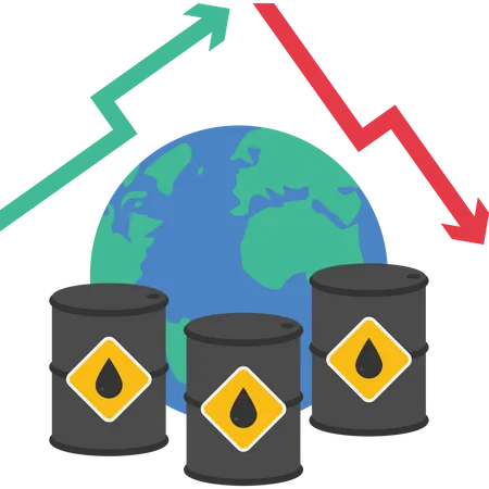 Translation Of Crude Oil Prices Around The World Vector Illustration In Flat Style Illustration