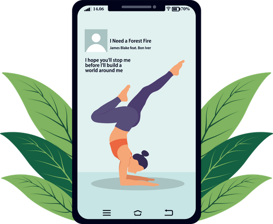 Transmisión de yoga en línea  Ilustración