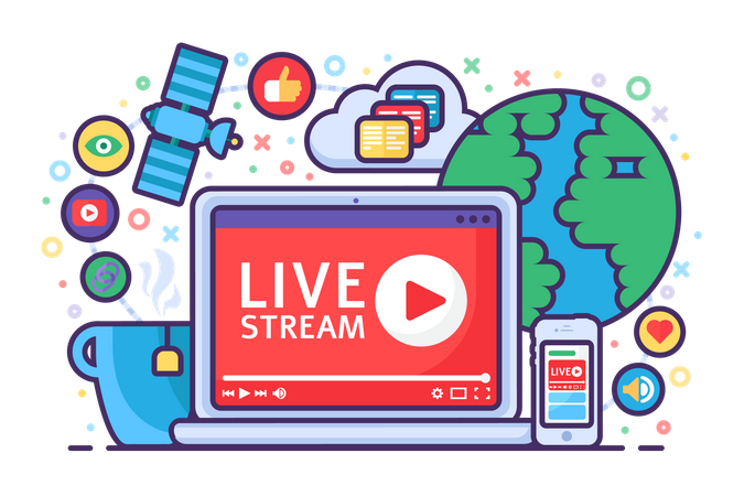 Transmisión en vivo  Ilustración