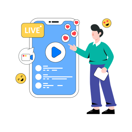 Transmisión en vivo de redes sociales  Ilustración