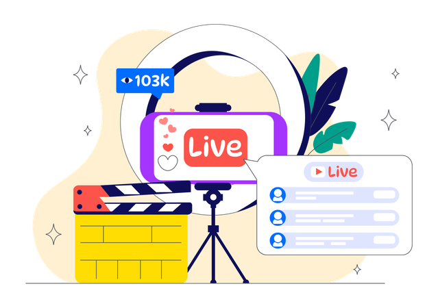 Transmissão ao vivo  Ilustração