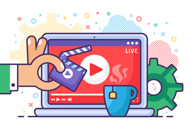 Transmissão ao vivo  Ilustração