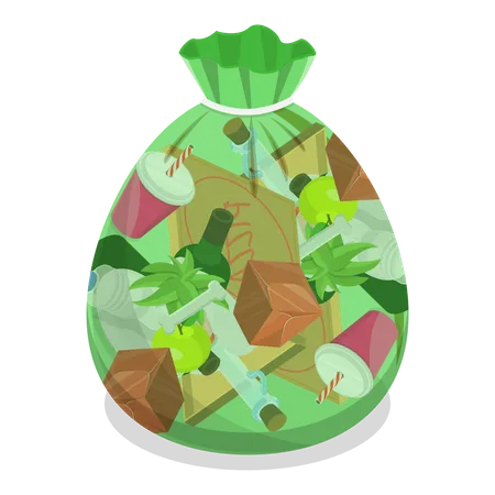 Transparent Trash Bags  Illustration