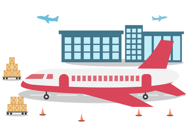 Transport en avion  Illustration