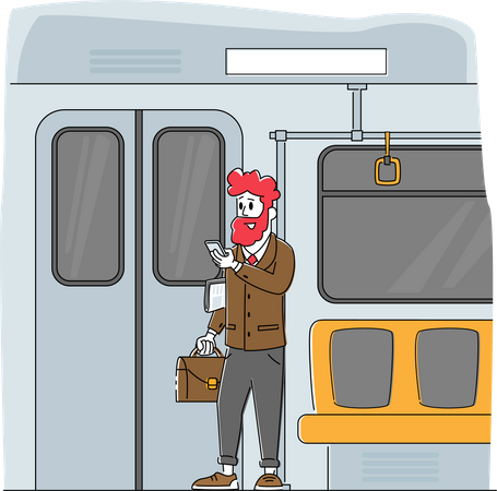 Transport de passagers dans le métro  Illustration