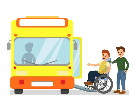 Transport for disable people  Illustration