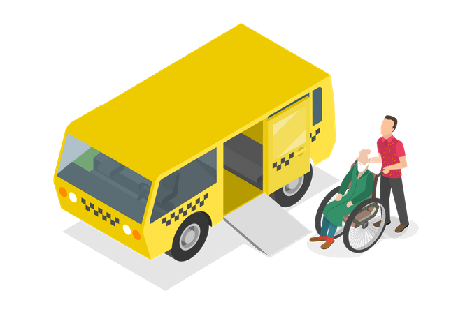 Transport For Disabled Person  イラスト