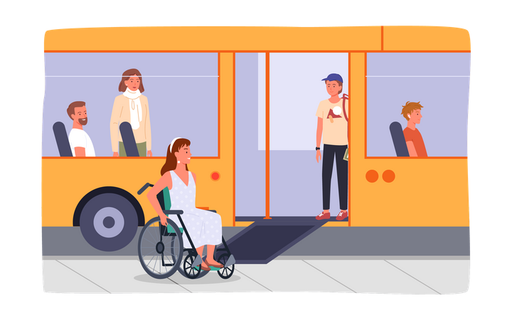 Transport for handicapped people  Illustration