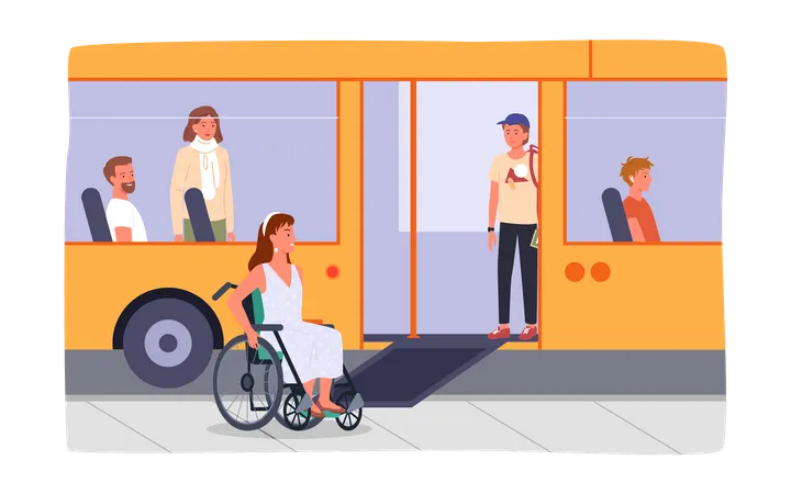 Transport for handicapped people  Illustration