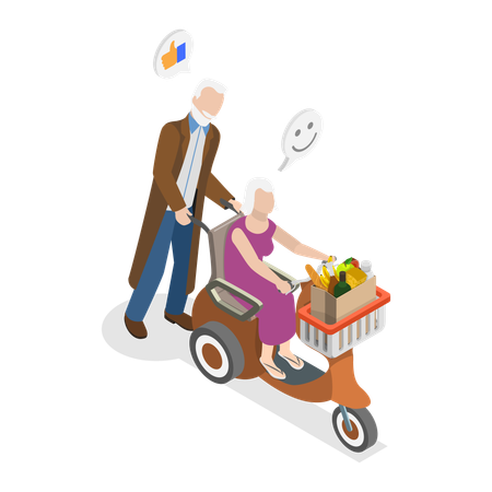 Transport For Senior People  Illustration