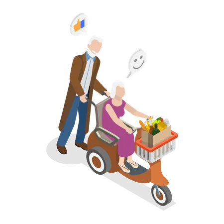 Transport For Senior People  Illustration