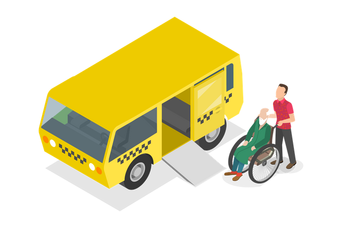 Transport Pour Personne Handicapée  Illustration