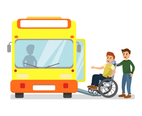 Transport pour personnes handicapées  Illustration