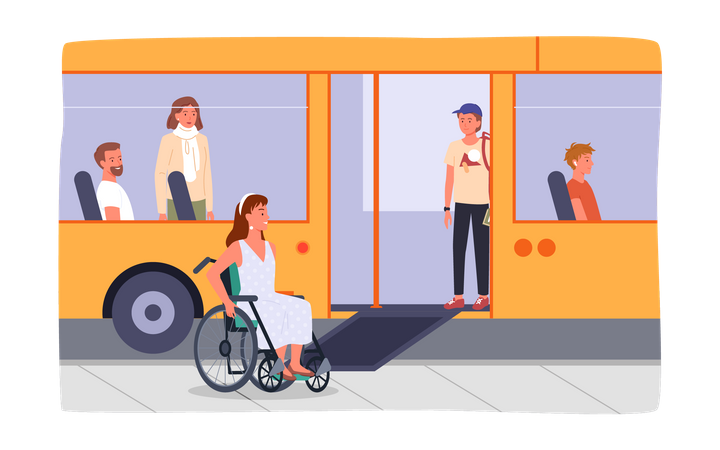 Transport pour personnes handicapées  Illustration