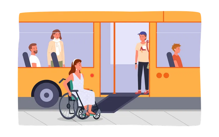 Transport pour personnes handicapées  Illustration