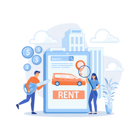Transport renting website  Illustration