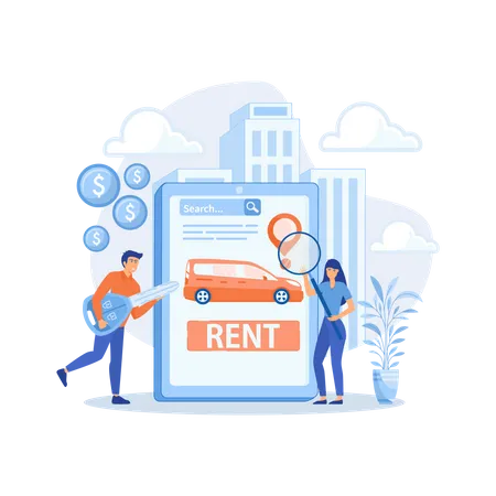 Transport renting website  Illustration