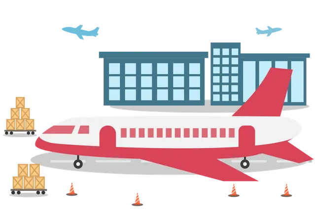 Transporte avion  Ilustración