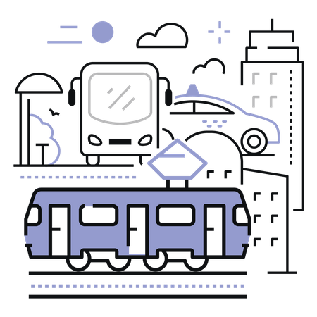 Transporte urbano  Ilustración