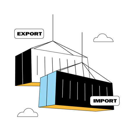Transporte de contenedores  Ilustración
