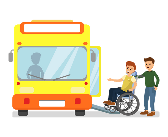 Transporte para pessoas com deficiência  Ilustração