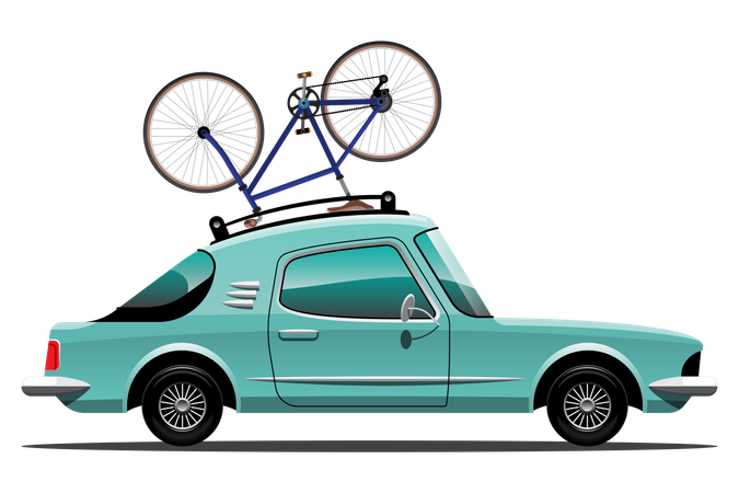 Transporter des vélos dans les voitures  Illustration