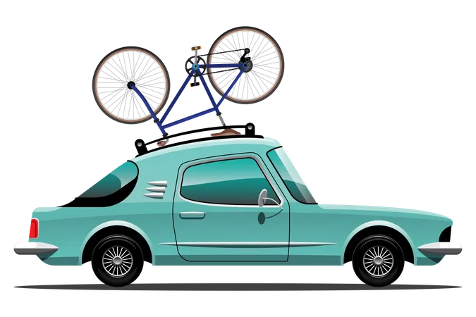 Transporter des vélos dans les voitures  Illustration