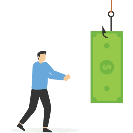 A Trap To Lure Businessmen With Money Vector Illustration Design Illustration