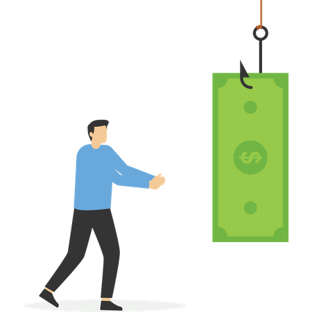 Trap to lure businessmen with money  Illustration