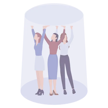 Business Sexism Concept Glass Ceiling And Workplace Discrimination Issues For Women Isolated Vector Illustration Illustration