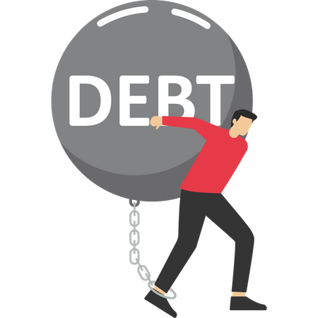 Trapped in debt  Illustration