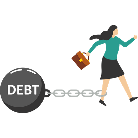 Trapped with debt  Illustration