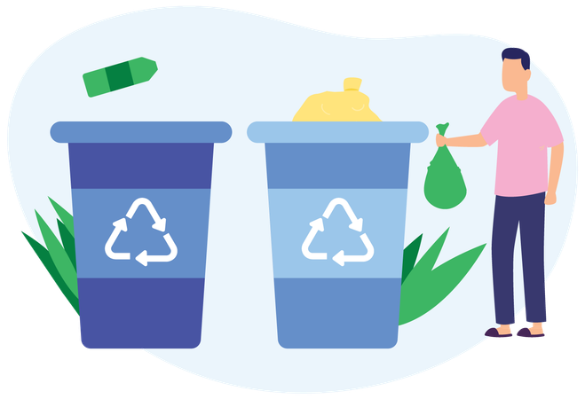 Trash Bags Bin  Illustration