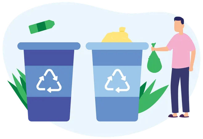 Trash Bags Bin  Illustration