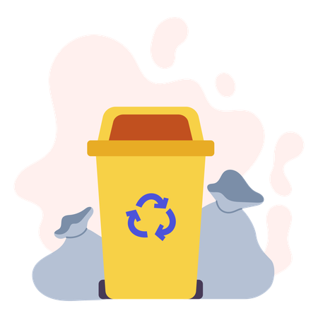 Trash Bin  Illustration