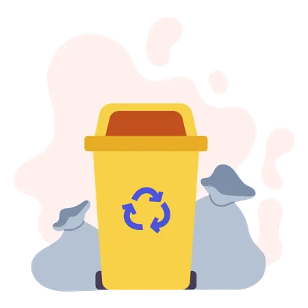 Trash Bin  Illustration