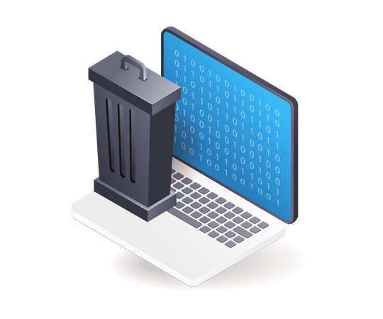 Trash computer folder  Illustration