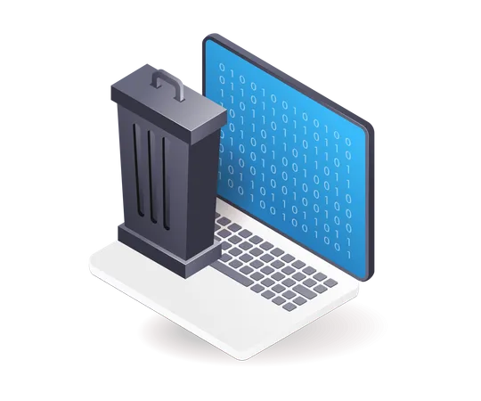 Trash computer folder  Illustration