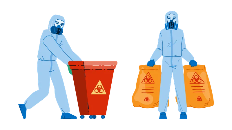 Trash hazardous waste management  Illustration