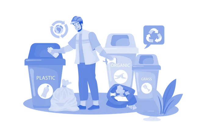 Trash Management Illustration Concept On White Background Illustration
