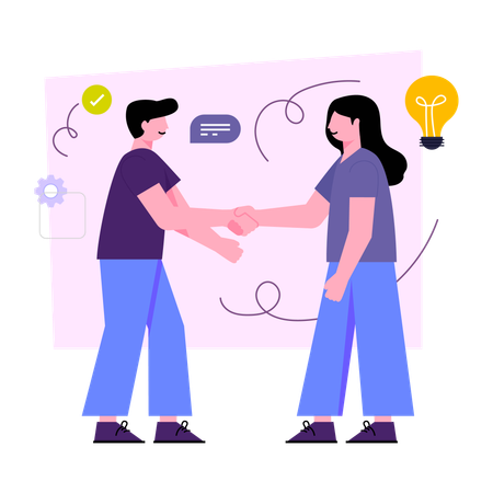 Trato de negocios  Ilustración