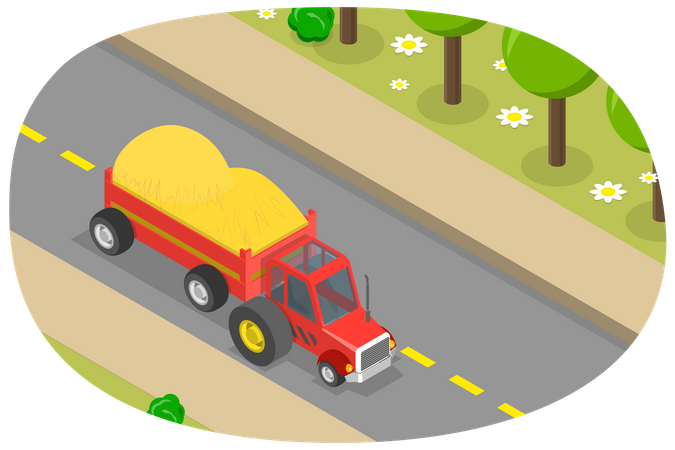 Trator Agrícola e Equipamento Agrícola  Ilustração