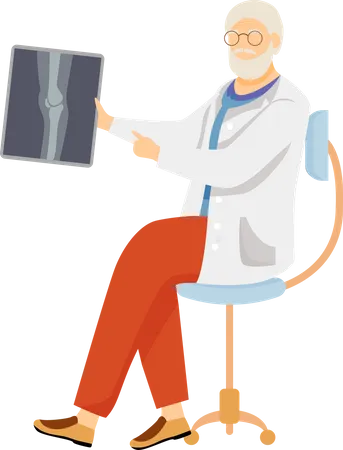 Traumatologist with x ray Illustration