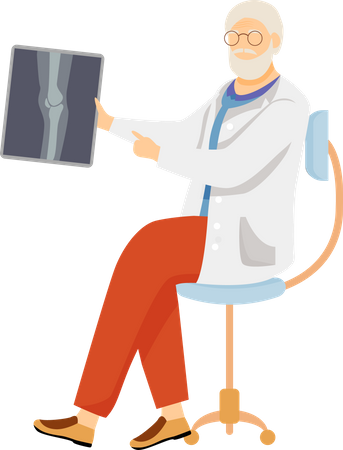 Traumatologist with x ray  일러스트레이션