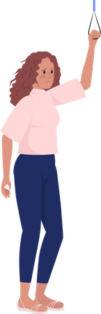 Traurige Frau im öffentlichen Nahverkehr  Illustration