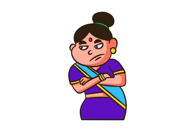 Traurige indische Frau  Illustration