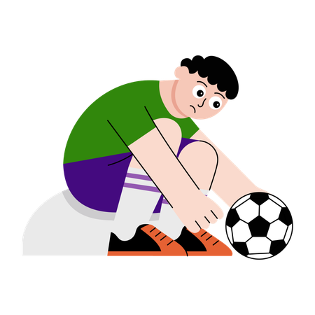 Trauriger Spieler, der Fußball spielt  Illustration